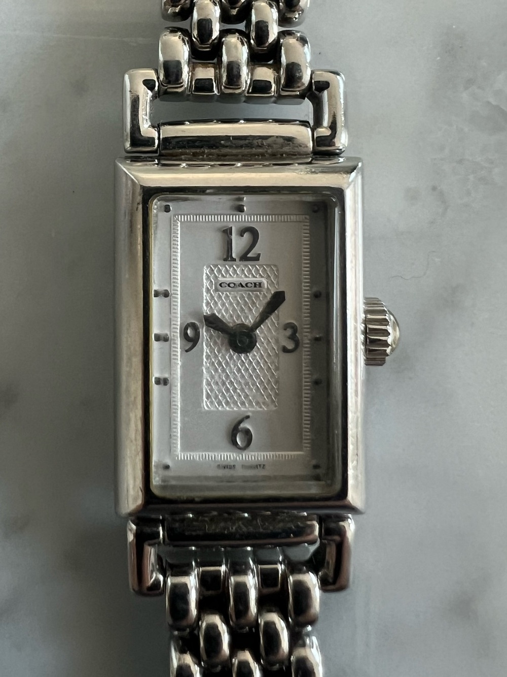 Coach Silver Rectangular Women’s Bracelet Watch